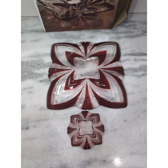 Fifth Avenue Crystal Aurora Chip & Dip Dish, Crystal Serving Dish, Plomb Dish‎ - Picture 8 of 12